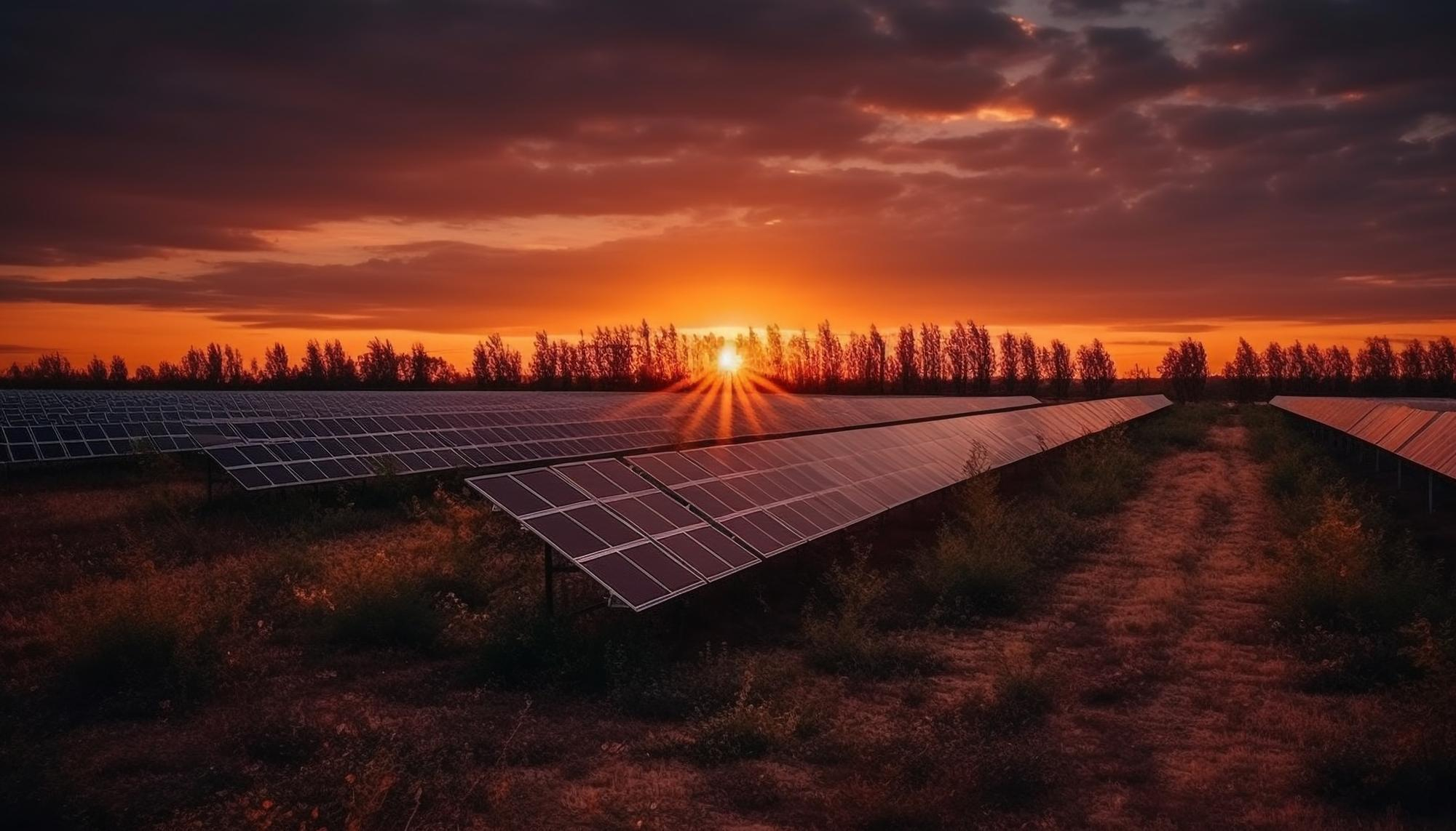sun-sets-renewable-energy-futuristic-landscape-generated-by-ai